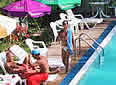 the beautiful garden pool at House of Male